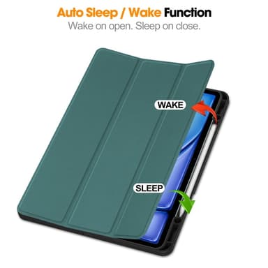 Til iPad Air 13 (2024) Slim Fit Tri-Foldbart Etui Pennebrett - Grønn