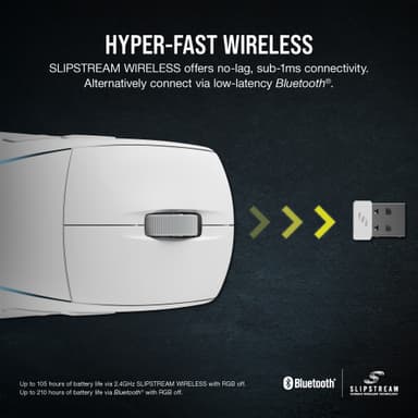 Corsair M75 RGB trådløs gamingmus (hvit)