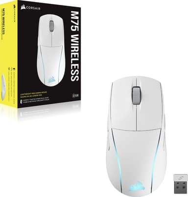 Corsair M75 RGB trådløs gamingmus (hvit)