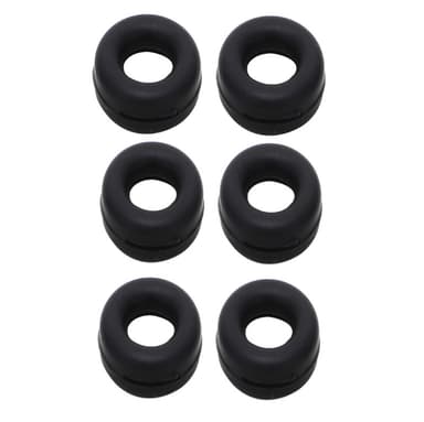 6 par silikon antiskli ringer for briller Sort