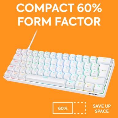 NOS C-450 Mini PRO RGB gamingtastatur (hvit)