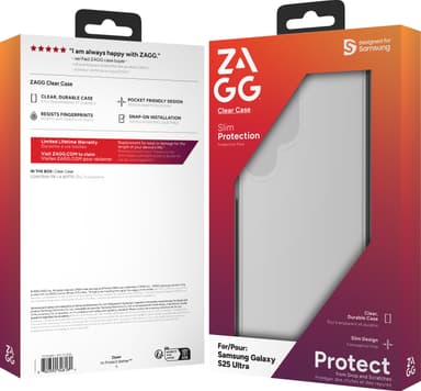 Zagg Samsung Galaxy S25 Ultra gjennomsiktig deksel