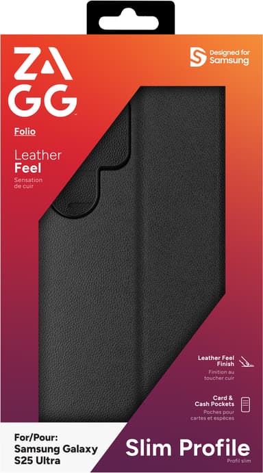Zagg Samsung Galaxy S25 Ultra lommebokdeksel (sort)