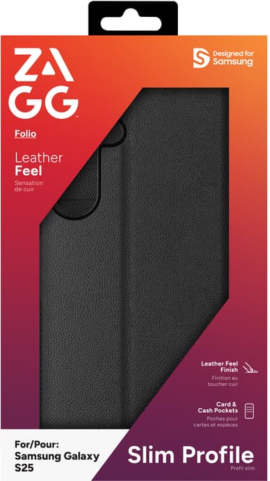 Zagg Samsung Galaxy S25 lommebokdeksel (sort)