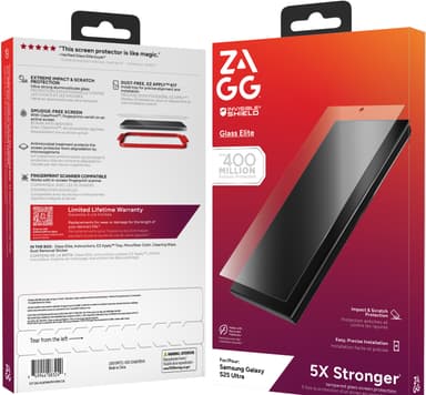 Zagg Glass Elite Samsung Galaxy S25 Ultra skjermbeskytter