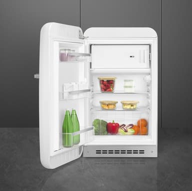 Smeg 50's style kjøleskap med fryser FAB10LWH6 (hvit)
