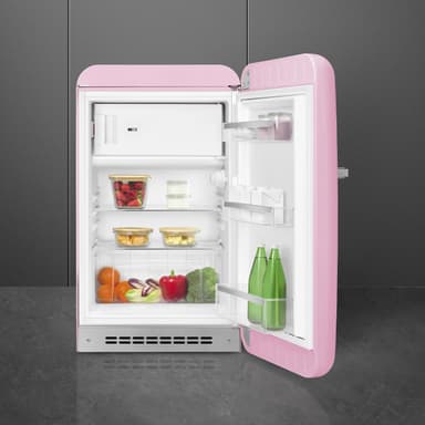 Smeg 50's style kjøleskap med fryser FAB10RPK6 (rosa)