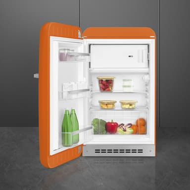 Smeg 50's style kjøleskap med fryser FAB10LOR6 (oransje)