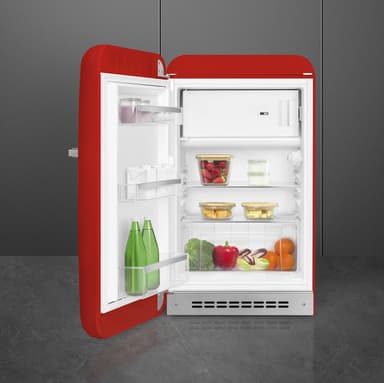 Smeg 50's style kjøleskap med fryser FAB10LRD6 (rød)