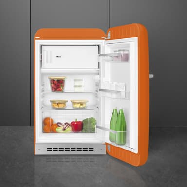 Smeg 50's style kjøleskap med fryser FAB10ROR6 (oransje)