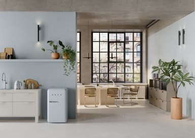 Smeg 50's style kjøleskap med fryser FAB10RPB6 (pastellblå)