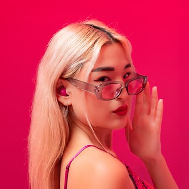 JLab Go Pop helt trådløse in-ear hodetelefoner (fuschia)