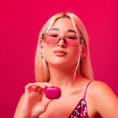 JLab Go Pop helt trådløse in-ear hodetelefoner (fuschia)