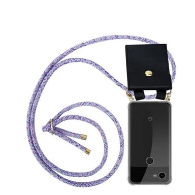 Google PIXEL 3A XL Deksel med Halskjede (lilla)