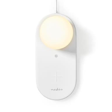 Nedis LED-lampe med trådløs lader | Dimmer - På produkt | Qi | 10 W | Med dimming | Varm Hvit | 3000 K
