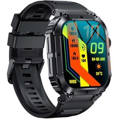 Denver SWC-191B Bluetooth SmartWatch med hjertefrekvens-, blodtrykks- og oksygensensor og samtalefunksjon