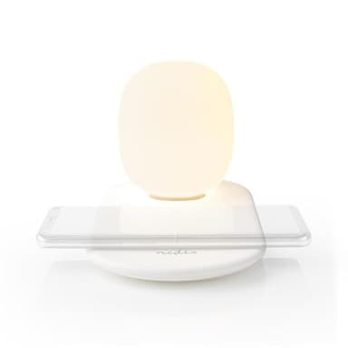 Nedis LED-lampe med trådløs lader | Dimmer - På produkt | Qi | 10 W | Med dimming | Varm Hvit | 3000 K