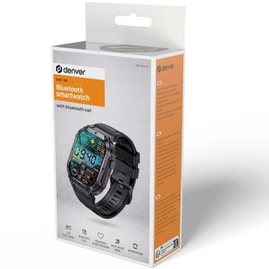 Denver SWC-191B Bluetooth SmartWatch med hjertefrekvens-, blodtrykks- og oksygensensor og samtalefunksjon