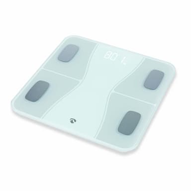 Nedis SmartLife Helse Scales | Bluetooth® | BMI / BMR / Bones / Fat / Muskler / Vann / Vekt | 12 | Maks. belastning: 180 kg | Android™ / IOS | ABS / Glass | Hvit