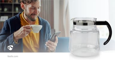 Nedis Glass Kaffe Jug | Kompatibel med: Moccamaster K / KB/ 1 0PL / Excellent 10S | 1.2 l | Sort