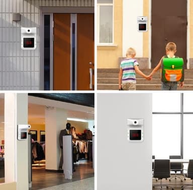 Veggmontert termometer med IR-teknologi, ideelt for kontorer