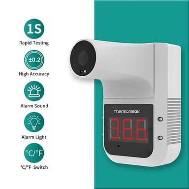 Veggmontert termometer med IR-teknologi, ideelt for kontorer