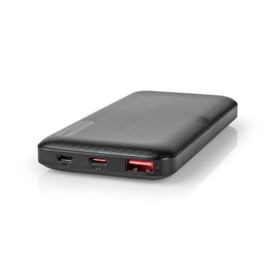 Nedis Power Bank | 10000 mAh | 1.5 / 2.0 / 3.0 A | Antall utganger: 2 | Utgangstilkobling: 1x USB-A / 1x USB-C™ | Inngangstilkobling: 1x Micro USB / 1x USB-C™ | PD2.0 18W | Lithium-Polymer