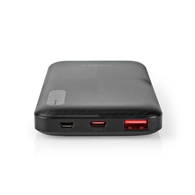 Nedis Power Bank | 10000 mAh | 1.5 / 2.0 / 3.0 A | Antall utganger: 2 | Utgangstilkobling: 1x USB-A / 1x USB-C™ | Inngangstilkobling: 1x Micro USB / 1x USB-C™ | PD2.0 18W | Lithium-Polymer