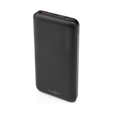Nedis Power Bank | 10000 mAh | 1.5 / 2.0 / 3.0 A | Antall utganger: 2 | Utgangstilkobling: 1x USB-A / 1x USB-C™ | Inngangstilkobling: 1x Micro USB / 1x USB-C™ | PD2.0 18W | Lithium-Polymer