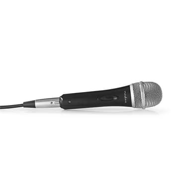 Nedis Wired mikrofon | Kardioid | Avtakbar kabel | 5.00 m | 50 Hz - 15 kHz | 600 Ohm | -72 dB | Av/på-bryter | Reiseveske inkludert | Metall | Grå / Sort