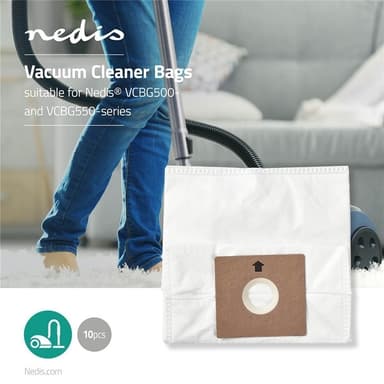 Nedis Støvsugepose- | 10 stk. | Syntetisk | Mest solgt for: Nedis® VCBG500 / VCBG550-Series | Hvit