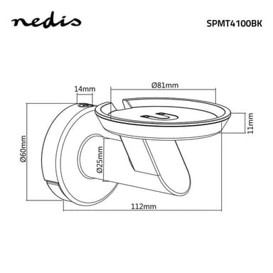 Nedis Speaker Mount | Kompatibel med: Google Home® | Vegg | 2 kg | Fort | Metall / Stål | Sort