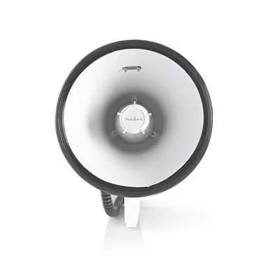 Nedis megafon | Maksimal rekkevidde: 1500 m | Maksimal volumkontroll: 135 dB | Avtagbar Mikrofon | Innebygd sirene | Skulderstropp | Blå / Hvit