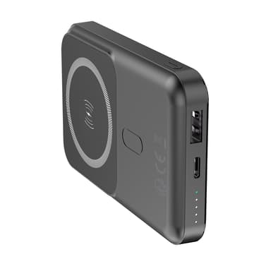 Forever MATB-100 Powerbank med trådløs lading, PD QC 22,5W 10000 mAh, svart