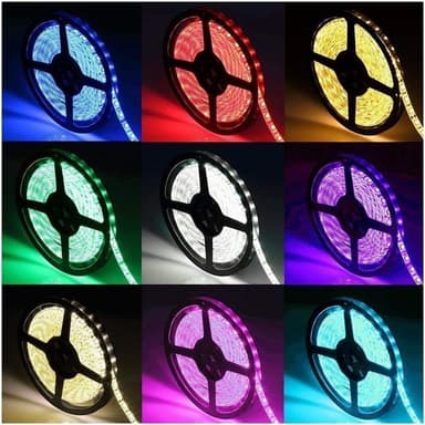 5050 RGB LED-stripe med fjernkontroll, 3m