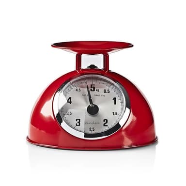 Nedis Kjøkken Scales | Analog | Rustfritt Stål | Avtakbar bolle | Rød