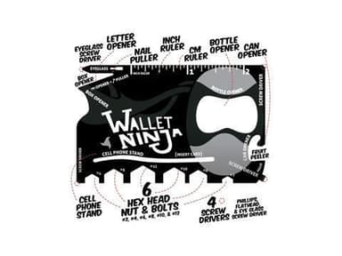Wallet Ninja - multiverktøy i lommeformat med 18 funksjoner