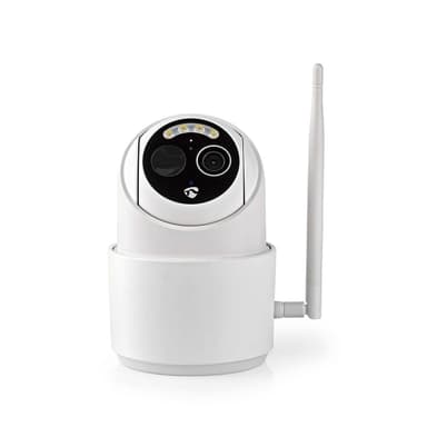 Nedis SmartLife Utendørs kamera | Wi-Fi | Full HD 1080p | Panorering og vipping | IP65 | Maks. batteri levetid: 5 Måned | Cloud Storage (valgfritt) / microSD (ikke inkludert) | 5 V DC | Med bevegelses sensor | Nattsyn | Hvit