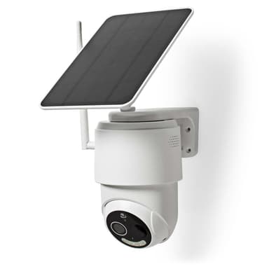 Nedis SmartLife Utendørs kamera | Wi-Fi | Full HD 1080p | Panorering og vipping | IP65 | Maks. batteri levetid: 5 Måned | Cloud Storage (valgfritt) / microSD (ikke inkludert) | 5 V DC | Med bevegelses sensor | Nattsyn | Hvit
