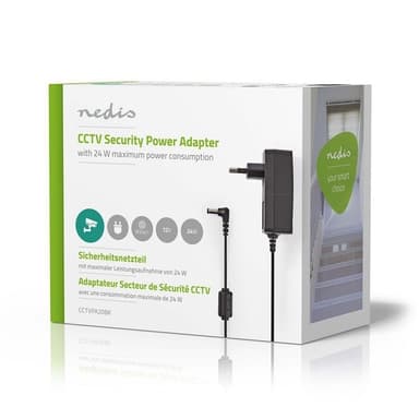 Nedis CCTV Power Adapter | 2.0 A | 12 V DC | 5.5 x 2.1 mm Han | Hann | 1.50 m | Sort