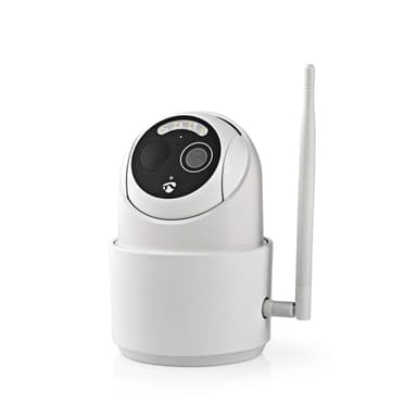 Nedis SmartLife Utendørs kamera | Wi-Fi | Full HD 1080p | Panorering og vipping | IP65 | Maks. batteri levetid: 5 Måned | Cloud Storage (valgfritt) / microSD (ikke inkludert) | 5 V DC | Med bevegelses sensor | Nattsyn | Hvit