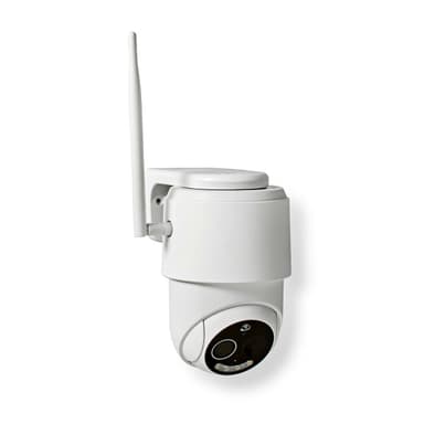 Nedis SmartLife Utendørs kamera | Wi-Fi | Full HD 1080p | Panorering og vipping | IP65 | Maks. batteri levetid: 5 Måned | Cloud Storage (valgfritt) / microSD (ikke inkludert) | 5 V DC | Med bevegelses sensor | Nattsyn | Hvit