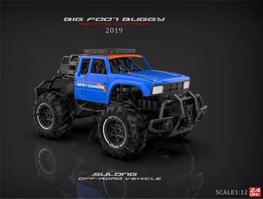 RC Big Foot Buggy 1:12, Blå/Rød