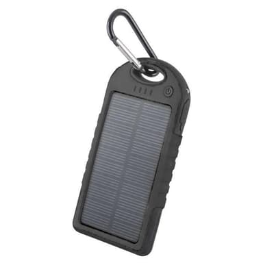 Forever STB-200 PowerBank, solcelle, 5000 mAh - Svart