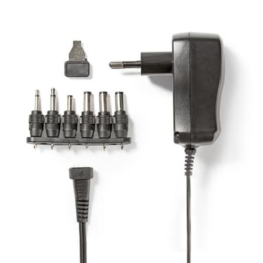 Nedis Universal AC strømadapter | 7.2 W | 3 - 12 V DC | 1.80 m | 1.0 A A | 6 plug(s) | Sort