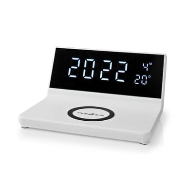 Nedis Alarm clock wireless charger | Qi sertifisert | 5 / 7.5 / 10 / 15 W | USB-A Han | 2 Alarmtider | slumrefunksjon