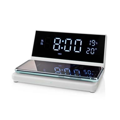 Nedis Alarm clock wireless charger | Qi sertifisert | 5 / 7.5 / 10 / 15 W | USB-A Han | 2 Alarmtider | slumrefunksjon