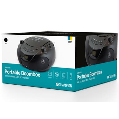Champion Boombox CD/Radio/MP3/USB Black