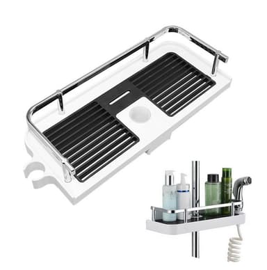 Dusjhylle i termoplast 32x12 cm Sort/Hvit