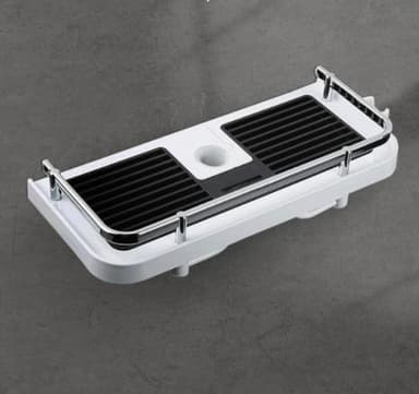 Dusjhylle i termoplast 32x12 cm Sort/Hvit